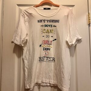 Markus Lupfer Embellished Tshirt Anything Boys Can Do Girls Can Do Better Sequin